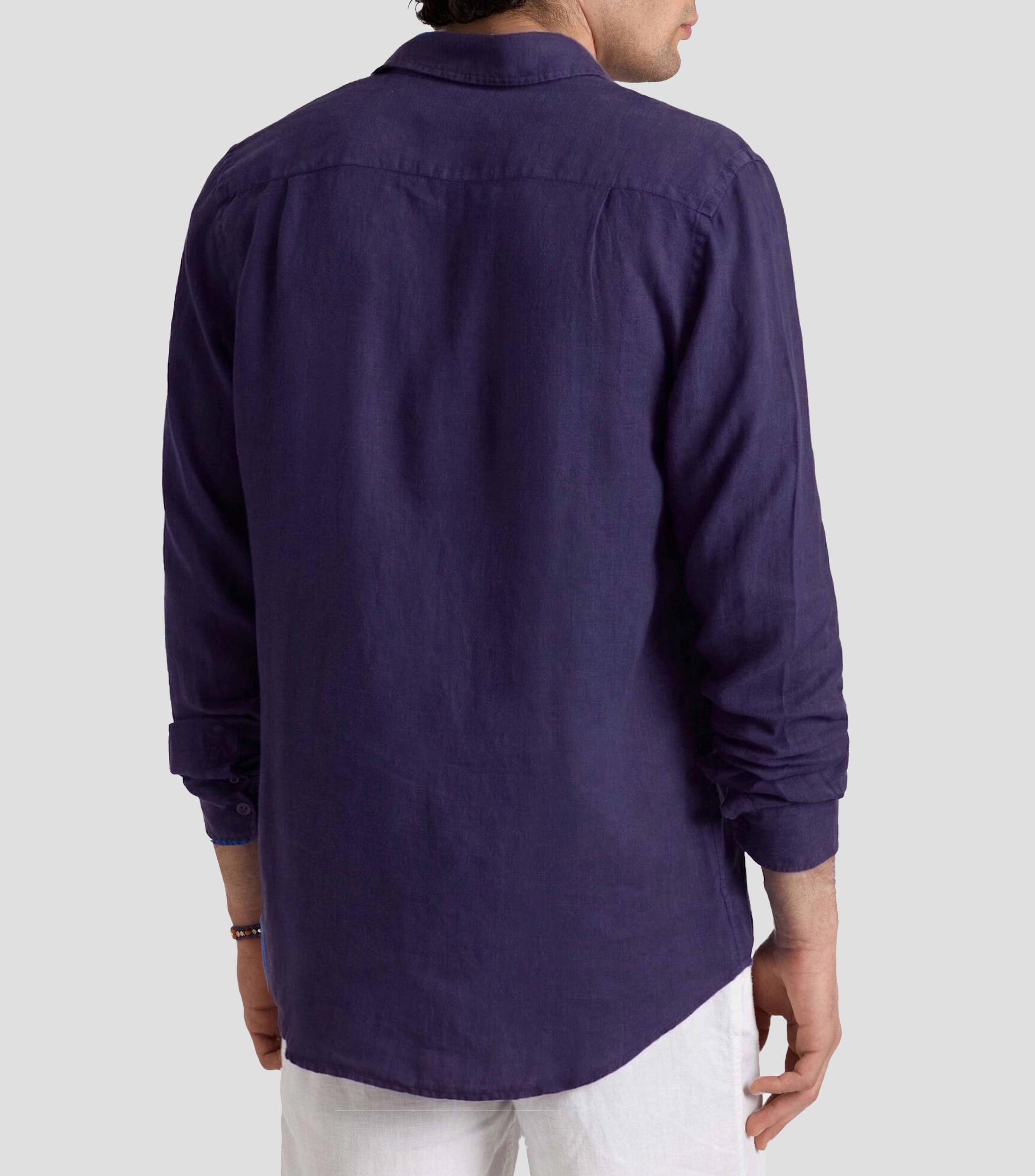 Camisa lisa manga larga Hombre